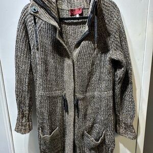 Left on Houston Textured Knit Jacket in Gray and Cream